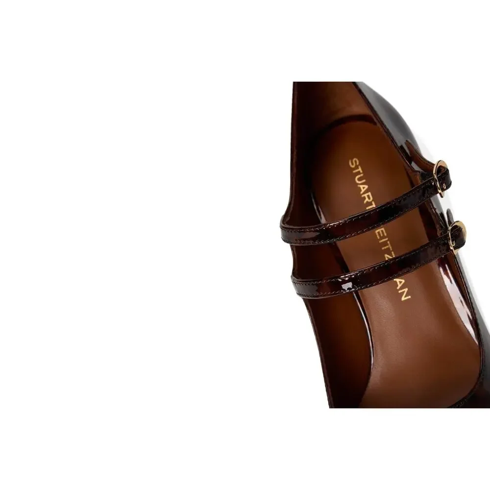 STUART WEITZMAN WOMEN'S POSH 85 MARY JANE DARK BROWN 10.5 MEDIUM